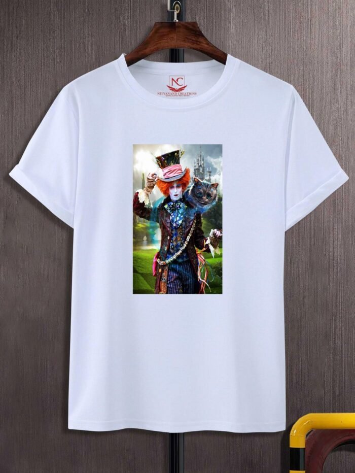 Alice in Wonderland Graphic Print White T-Shirt