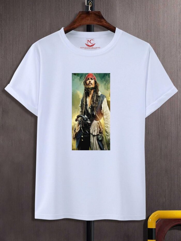 Captain Jack Round Neck Graphic Printed White T-shirt - Image 2