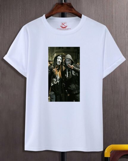 Two Joker Graphic Print White T-Shirt