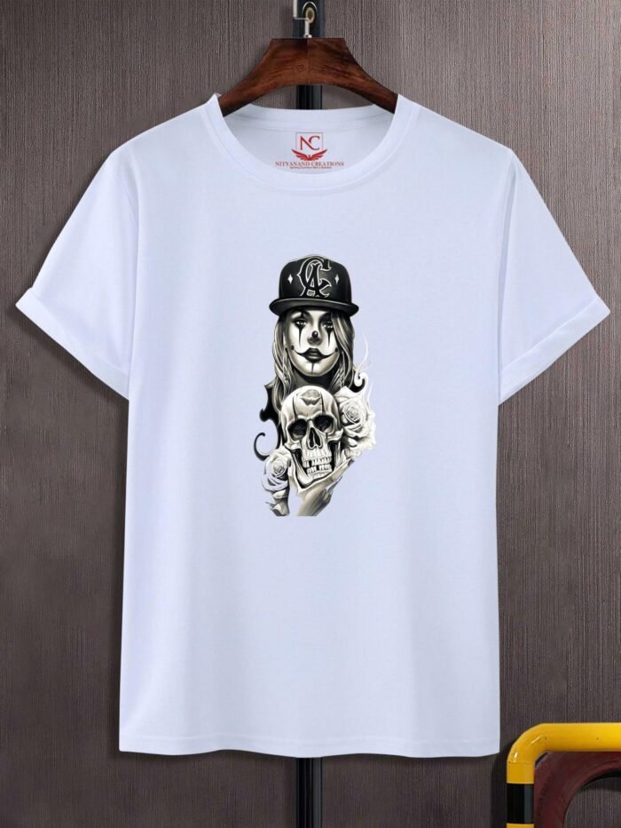 Tattoo Round Neck Graphic Printed White T-Shirt - Ink Your Style with Bold Design - Image 2