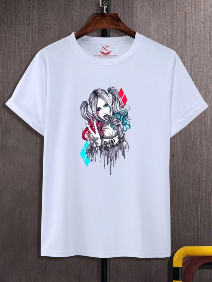 Harley Quinn Graphic Printed White T-Shirt - Image 2