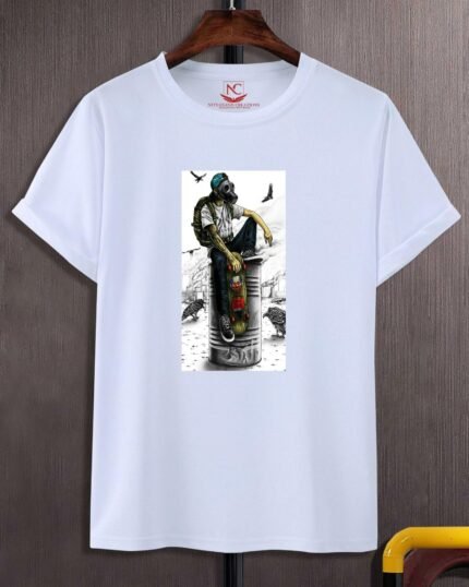Skate Toxic Graphic Printed White T-Shirt