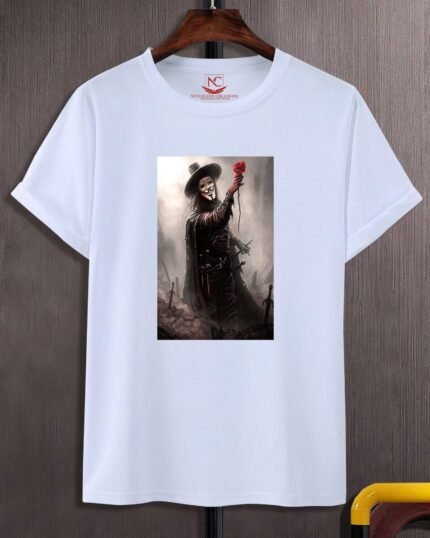 V for Vendetta Graphic Printed White T-Shirt