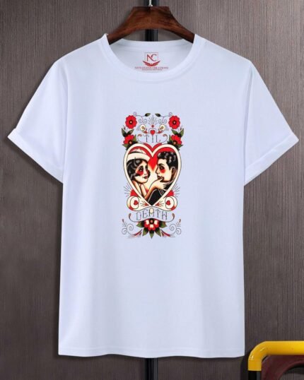 Sacred Heart of Mary Graphic Printed White T-Shirt