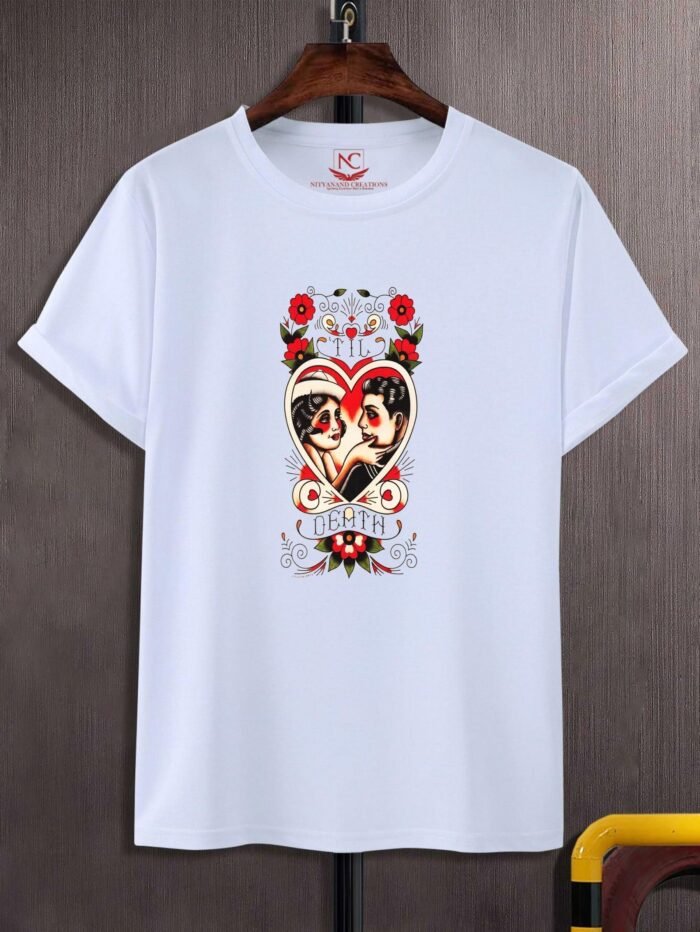 Sacred Heart of Mary Graphic Printed White T-Shirt