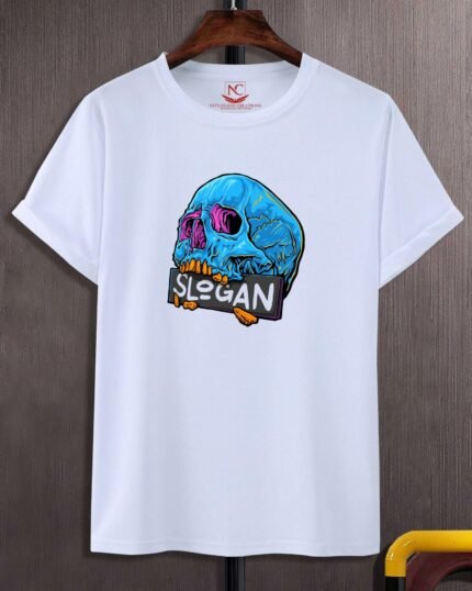 Slogan Graphic Printed White T-Shirt-146