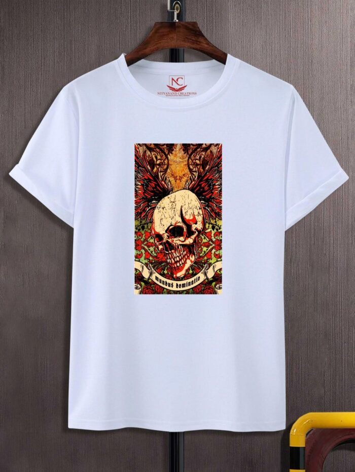 Round Neck skull and arrows
Printed  White T Shirt