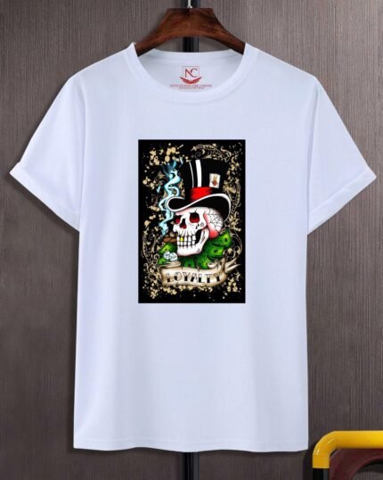 Ed Hardy Skull Graphic Printed White T-Shirt-1468