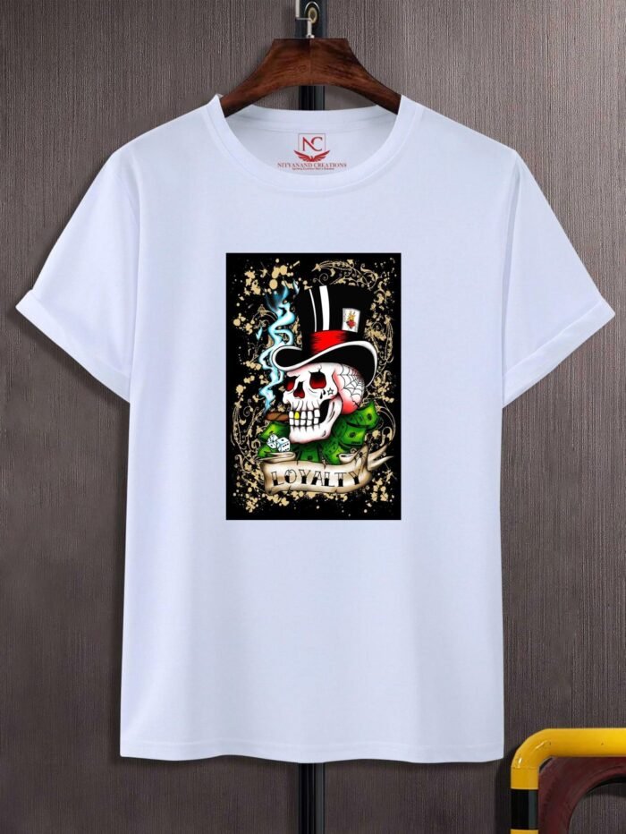 Ed Hardy Skull Graphic Printed White T-Shirt-1468