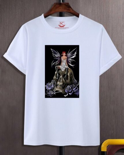 Skill Girl Graphic Print White T-Shirt-1472