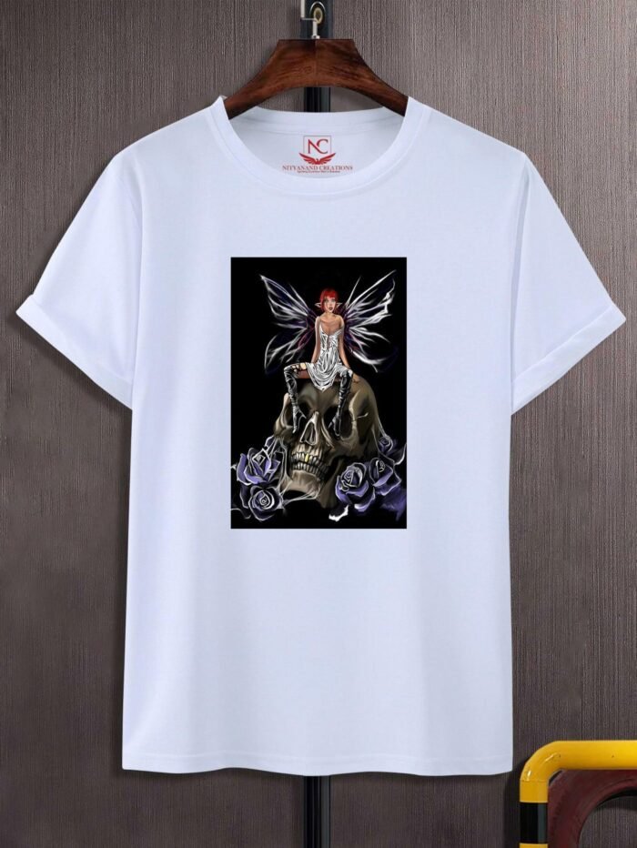 Skill Girl Graphic Print White T-Shirt-1472