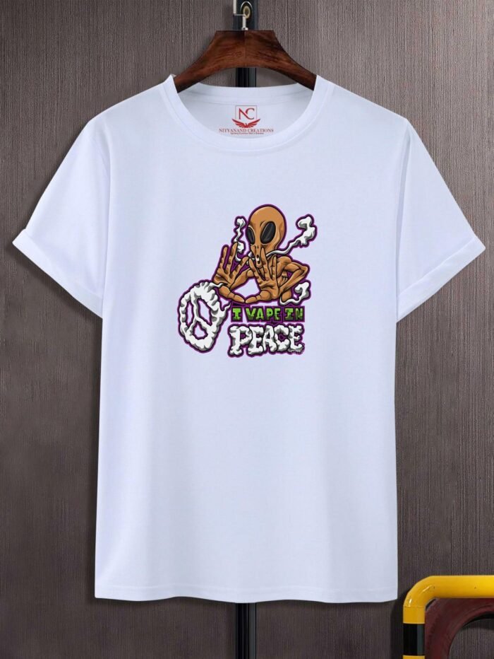 I Vape in Peace Graphic Tee White Design-1479