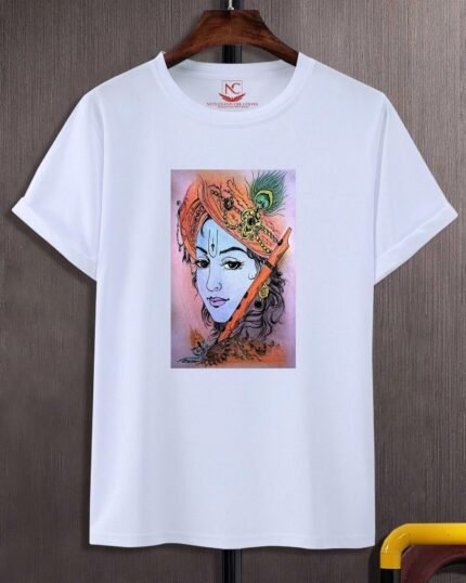 Krishna Graphic Printed White T-Shirt