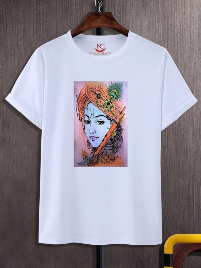 Krishna Graphic Printed White T-Shirt