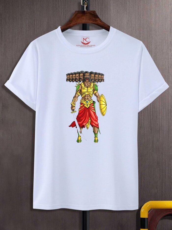 Ravan Graphic Print White T-Shirt–Bold Mythical Design - Image 2