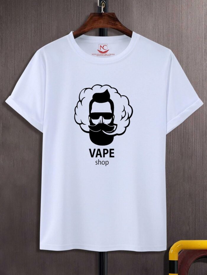Vape Man Vibes Cool Vape Graphic White Tee - Image 2