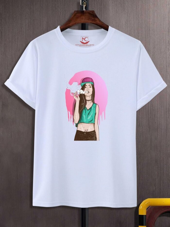 Vape Swag Girl Graphic T-Shirt for Men – Premium Polyester-1503 - Image 2
