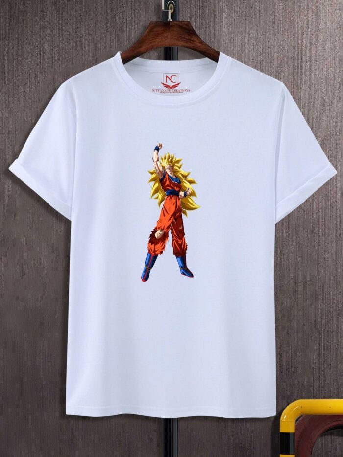 Goku's Legacy Graphic Printed White T-Shirt - Image 2