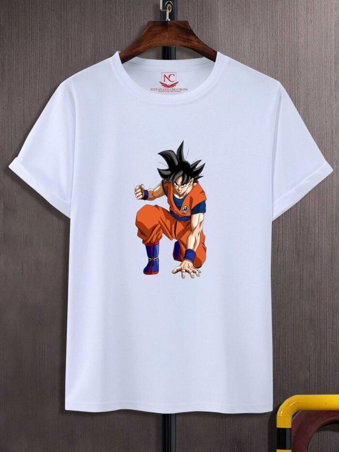 Dynamic Goku Graphic Printed White T-Shirt-1508