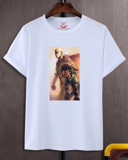 Saitama’s Power Graphic Printed White T-Shirt-1513