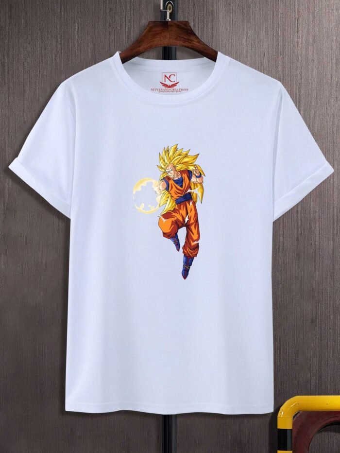 Goku’s Legacy Graphic Printed White T-Shirt-1514