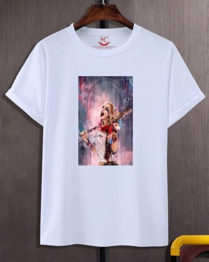 Harley Quinn Chaos Queen Graphic Tee – White-1521