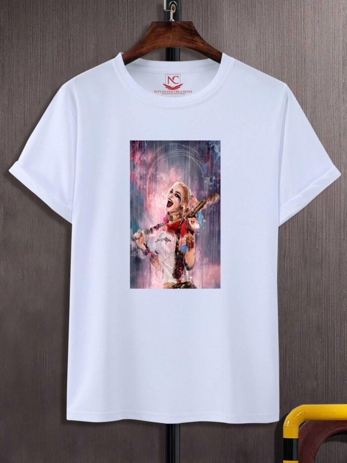 Harley Quinn Chaos Queen Graphic Tee – White-1521