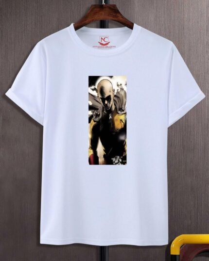 Stream Saitama Graphic Print White T-Shirt-1523