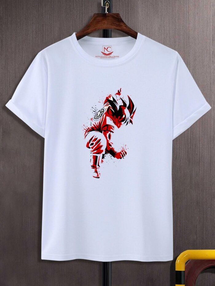 Epic Goku Graphic Print White T-Shirt-1524 - Image 2