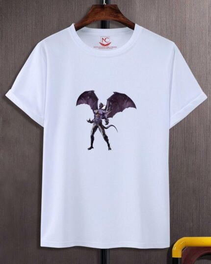 Devil Graphic Printed White T-Shirt-1528