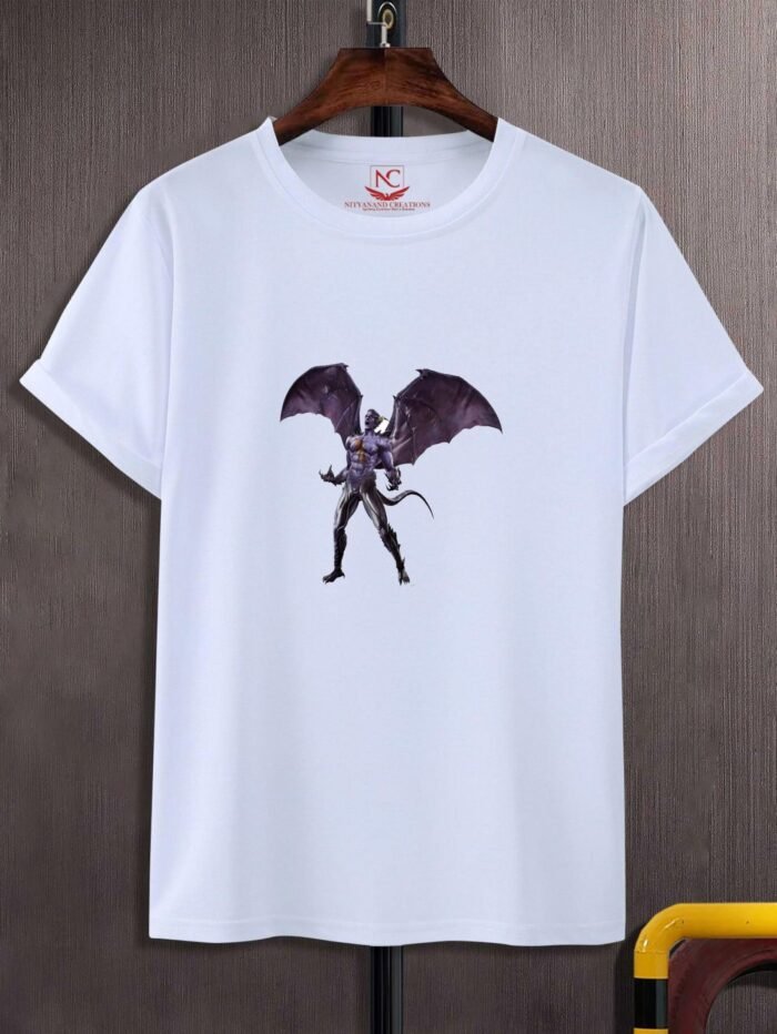 Devil Graphic Printed White T-Shirt-1528