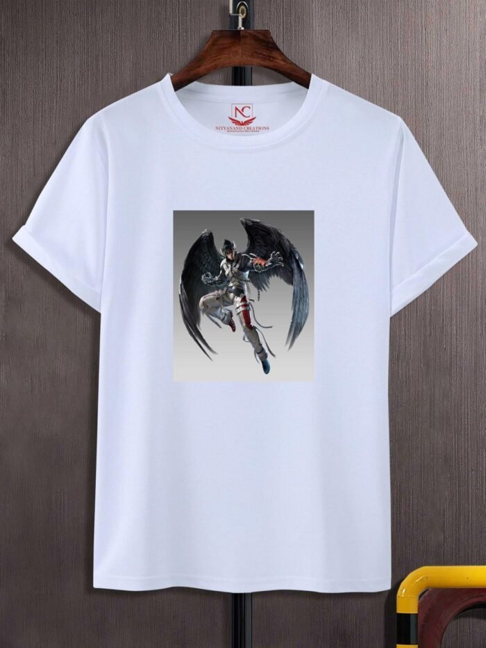 Majestic Dragon Graphic Tee – Bold White Design-1532