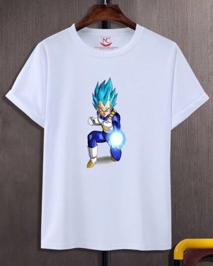 Vegeta Graphic Print White Tee-1533