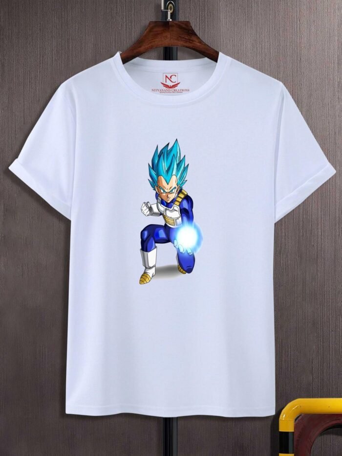 Vegeta Graphic Print White Tee-1533