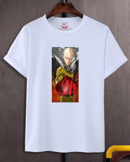 One Punch Man Heroic Strike Graphic Tee – White-1535