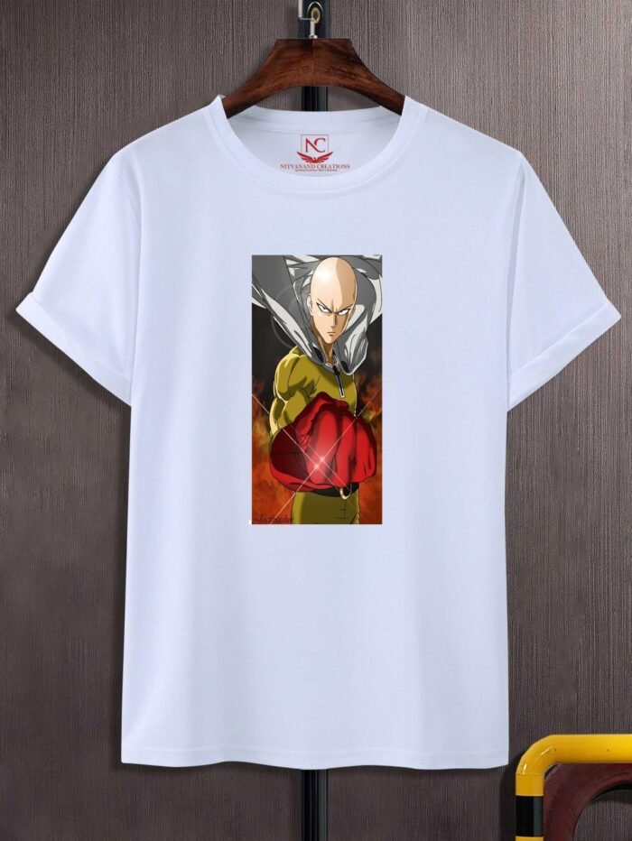 One Punch Man Heroic Strike Graphic Tee – White-1535