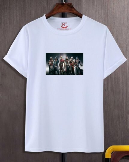 Assassin's Creed "Characters" Framed Printed Polyester Round Neck T-Shirt
