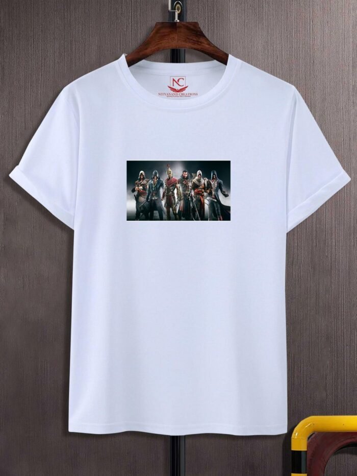 Assassin's Creed "Characters" Framed Printed Polyester Round Neck T-Shirt