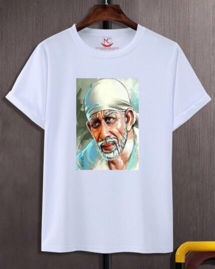 Sai Baba Graphic Printed White T-Shirt-155
