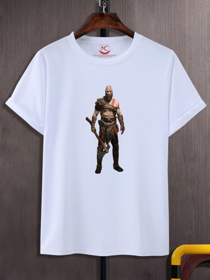 God of War Kratos Epic White Graphic T-Shirt-1566