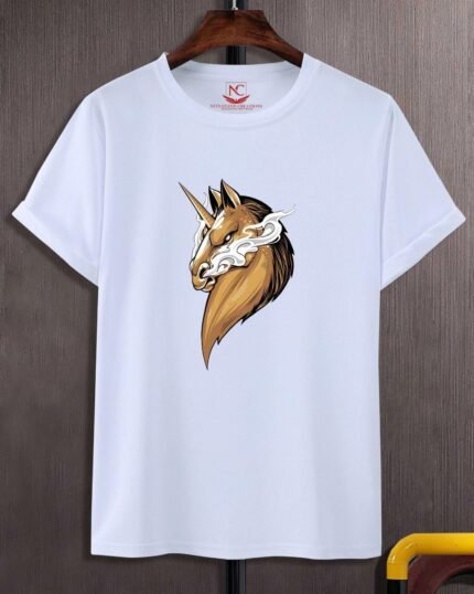 Fierce Unicorn White Graphic T-Shirt-1568