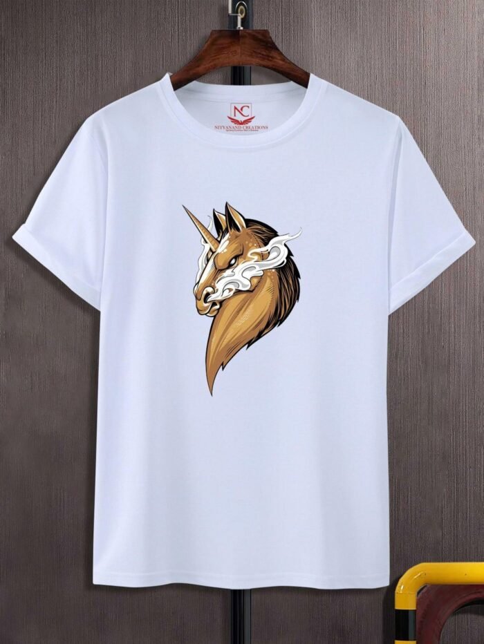 Fierce Unicorn White Graphic T-Shirt-1568
