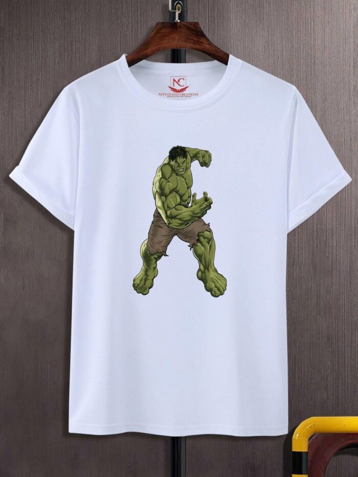 Hulk Smash White Graphic Print T-Shirt-1574