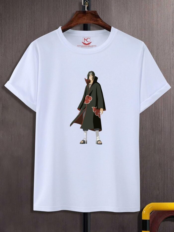 Shinobi Spirit Itachi Uchiha White Graphic T-Shirt-1581
