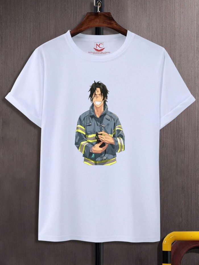 Portgas D. Ace Graphic Print White T-Shirt Bold One Piece Design-1587