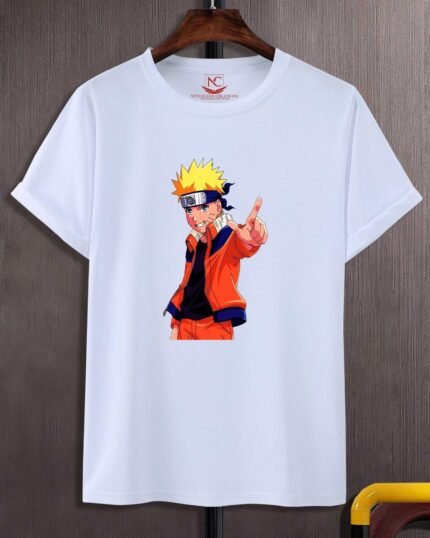 Naruto Uzumaki Graphic Printed White T-Shirt Iconic Anime Design-1589