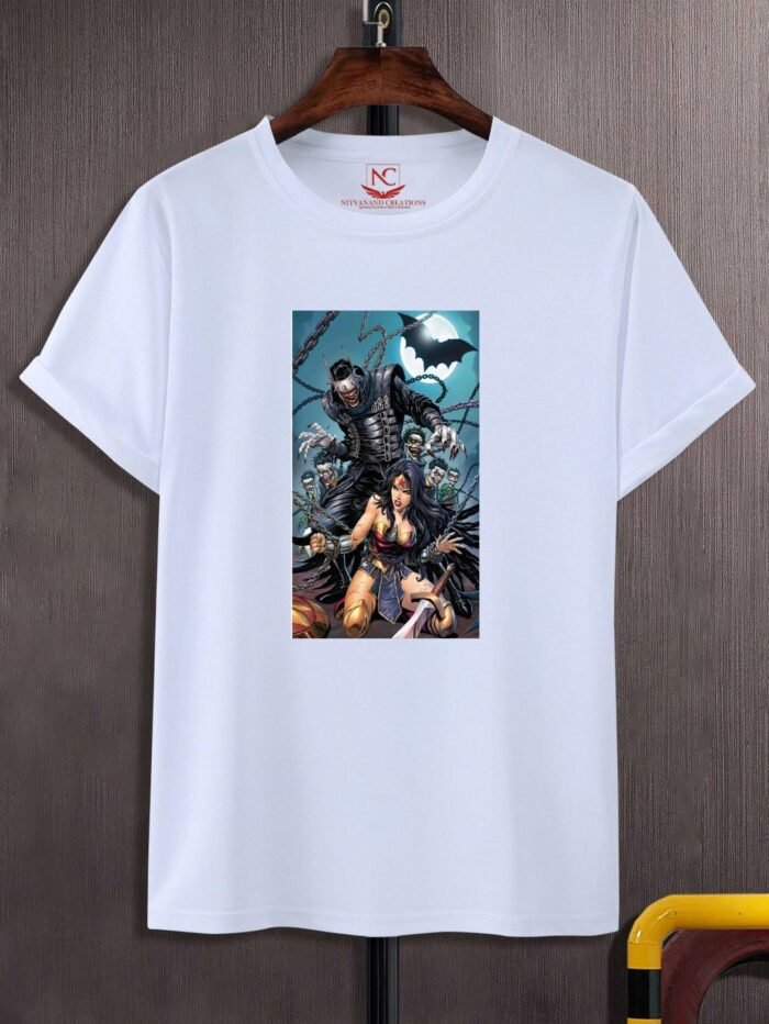 Dark Nights Metal Graphic Printed White T-Shirt-1590
