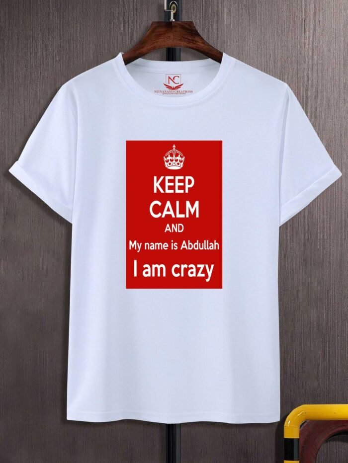 Keep Calm and Carry On Classic White Graphic Tee-1602
