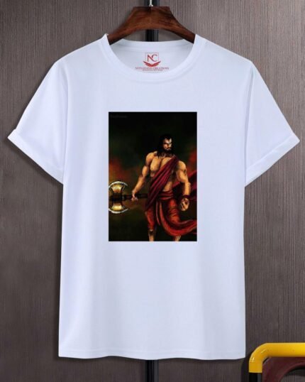 Parashurama Power Graphic Printed White Tee-1608