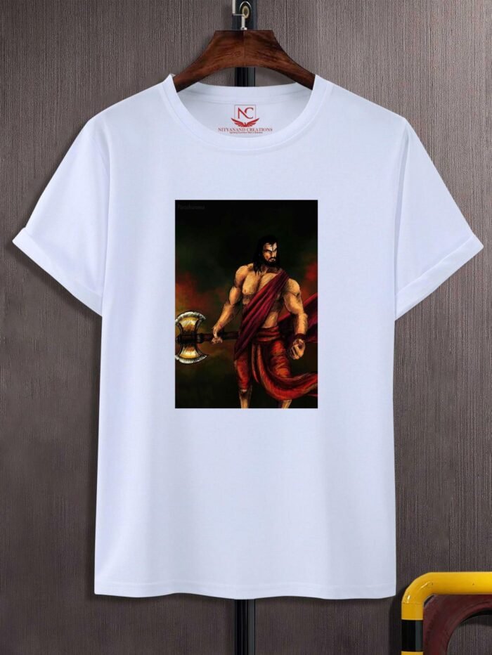Parashurama Power Graphic Printed White Tee-1608